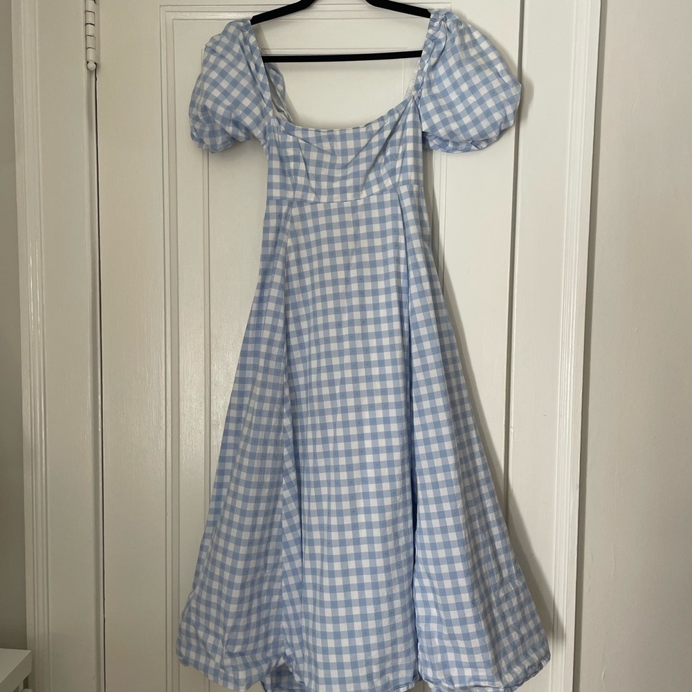 Hill House Rare Light Blue and White Gingham Matilda Dress - Picture 2 of 5